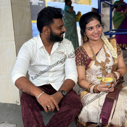 Kanchi Silk With Rich Embroidery Work