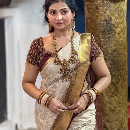 Kanchi Silk With Rich Embroidery Work