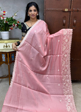 Raw Silk with Embroidery