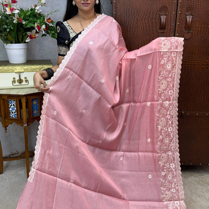 Raw Silk with Embroidery