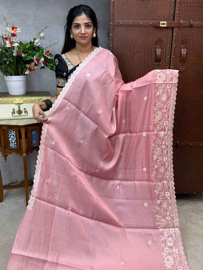 Raw Silk with Embroidery