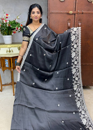 Raw Silk with Embroidery