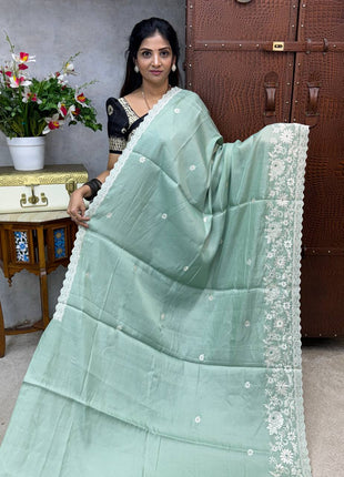 Raw Silk with Embroidery