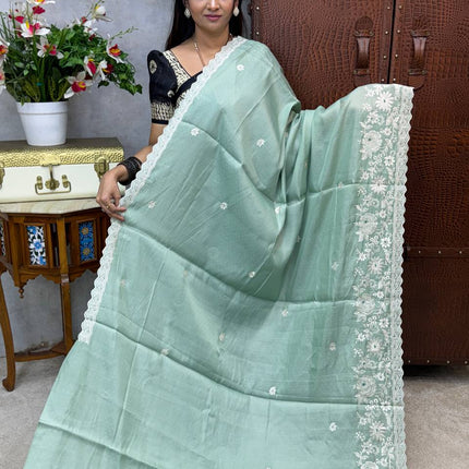 Raw Silk with Embroidery