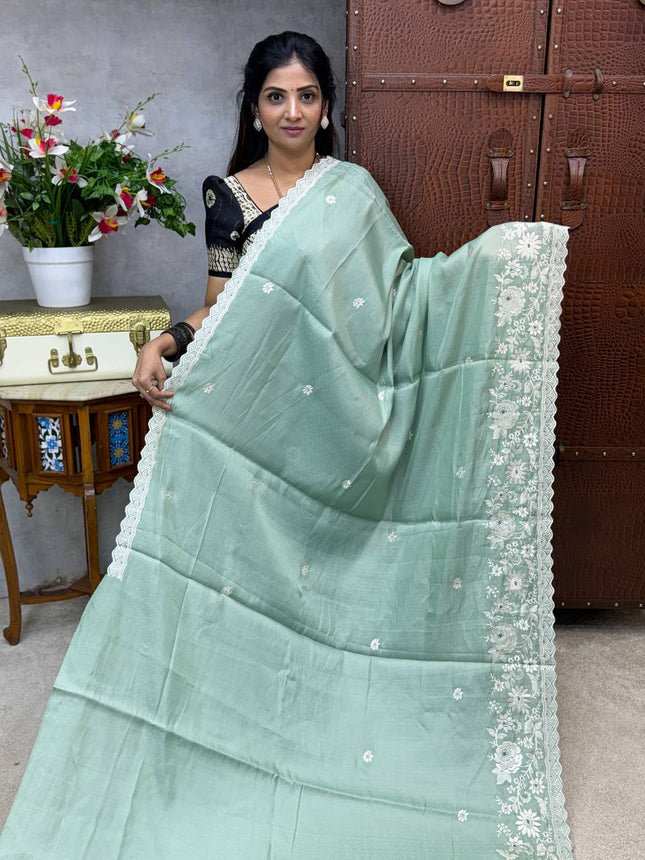 Raw Silk with Embroidery