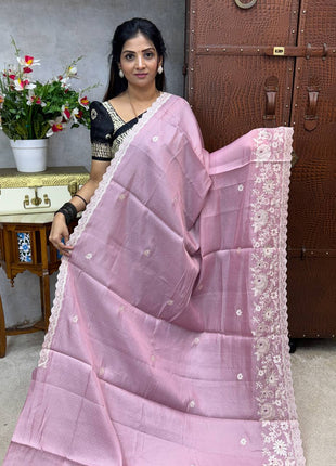 Raw Silk with Embroidery