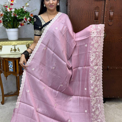 Raw Silk with Embroidery