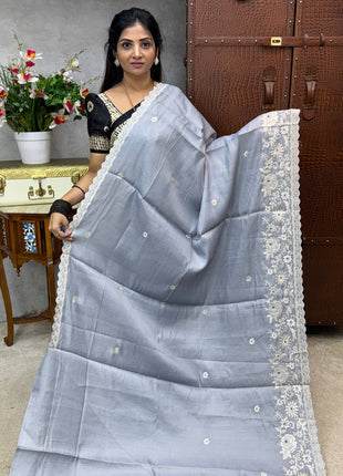 Raw Silk with Embroidery