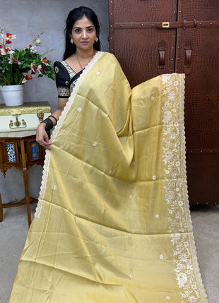 Raw Silk with Embroidery