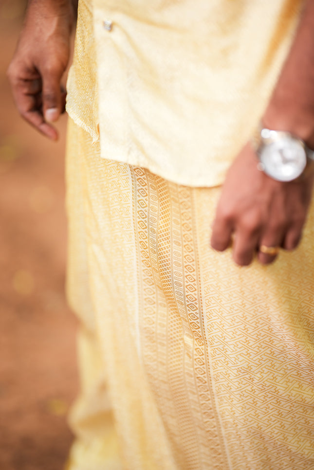 Pure Silk Designer Gold Dhoti