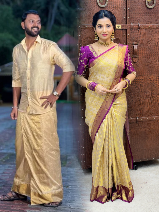 Couple Combo Collection ( Shirt + Dhoti + Saree)