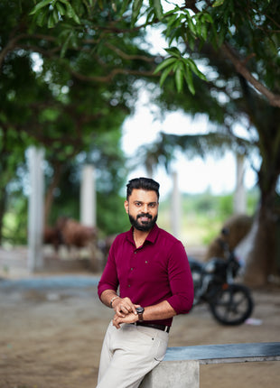 Shirt Full Sleeve (Tamarind Maroon)