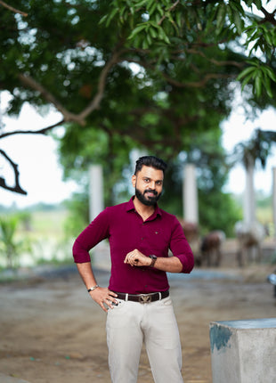 Shirt Full Sleeve (Tamarind Maroon)