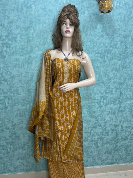 Dark_Yellow_Cotton_Printed_Salwar_Material