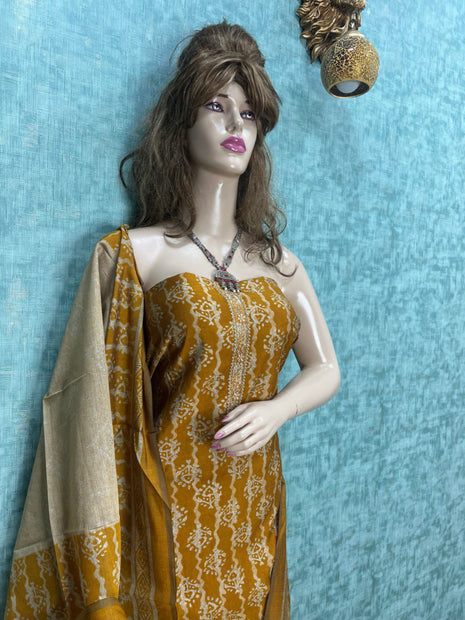 Dark_Yellow_Cotton_Printed_Salwar_Material