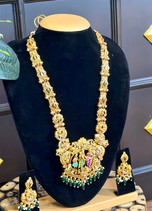 Temple with Diamond look Stone Jewellery
