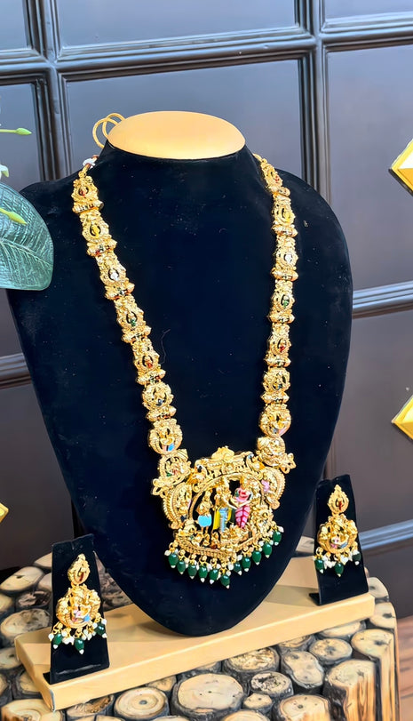 Temple with Diamond look Stone Jewellery