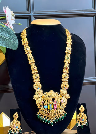 Temple with Diamond look Stone Jewellery