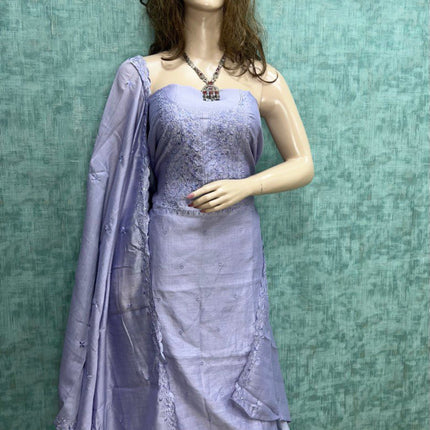 Purple_Semi_Tussar_Embroidery_Salwar_Material