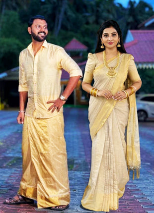 Couple Combo Collection ( Shirt + Dhoti + Saree)