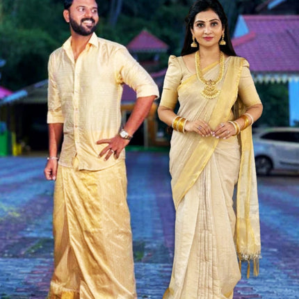 Couple Combo Collection ( Shirt + Dhoti + Saree)