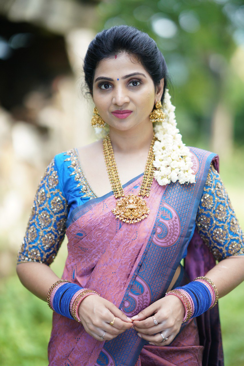 Orange Designer Pattu Lehenga in Banarasi Silk