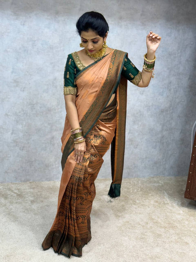 Semi Kanchipuram Partly Pallu