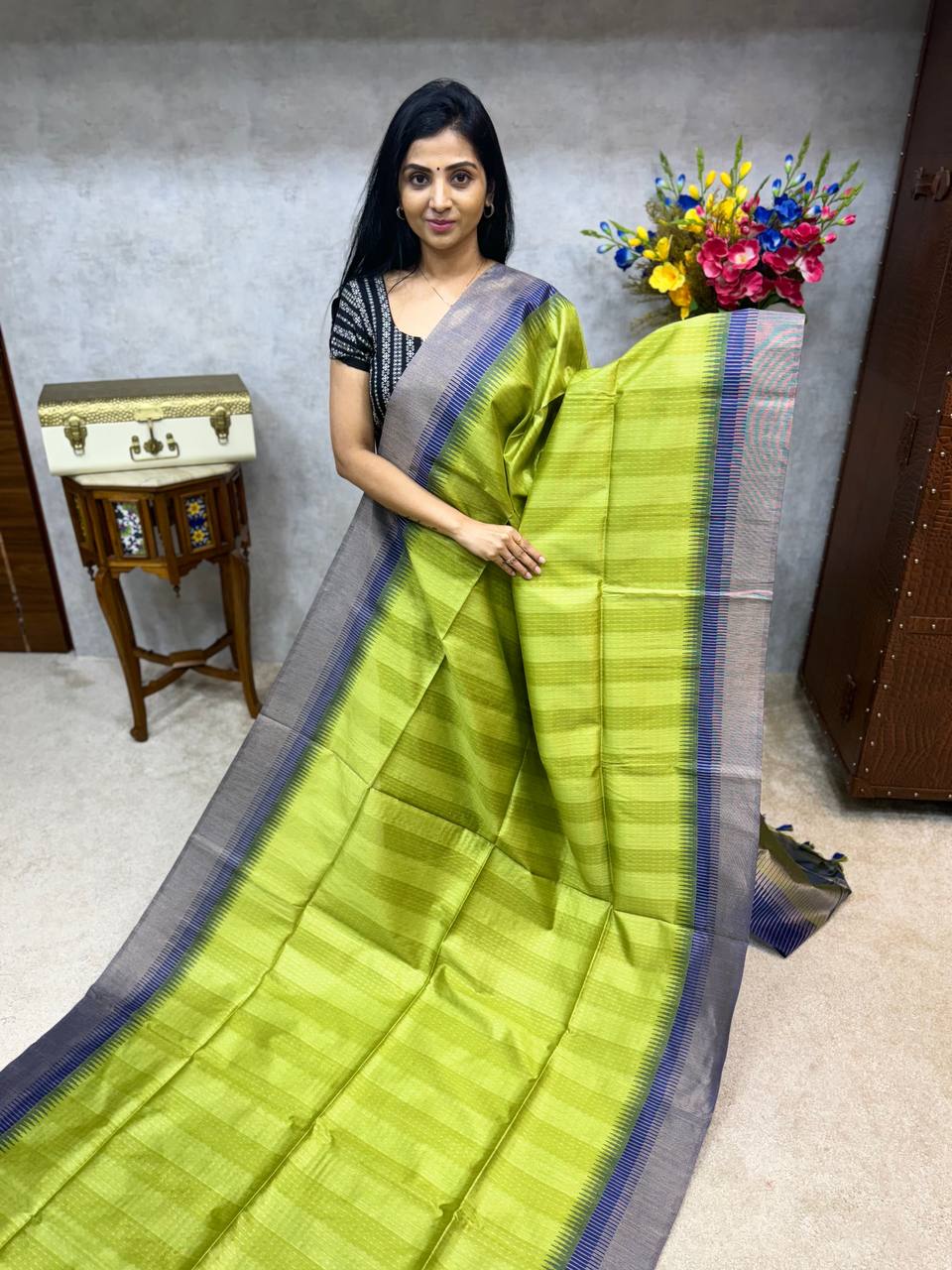 Blue Banarasi Soft Silk Saree | Buy Now Online at Jhakhas