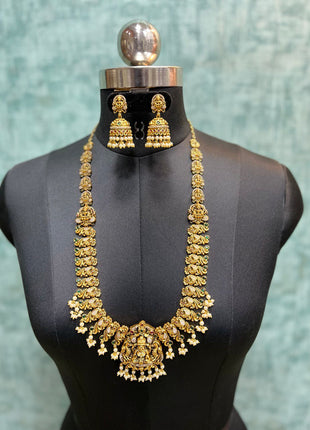 Antique Lakshmi Peacock Long Haram Set