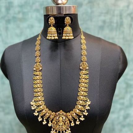 Antique Lakshmi Peacock Long Haram Set