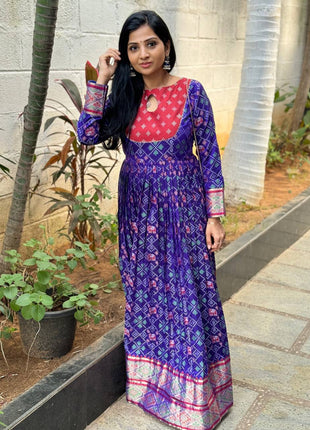 Anarkali Dress (Patola Dress With Sling Bag)