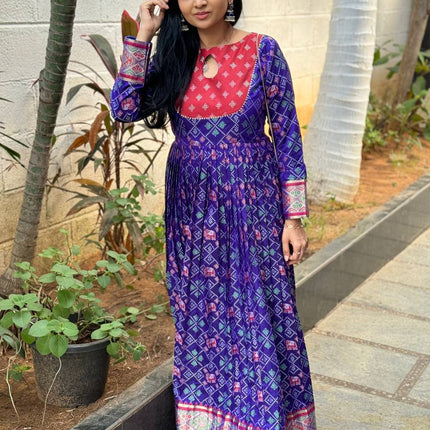 Anarkali Dress (Patola Dress With Sling Bag)