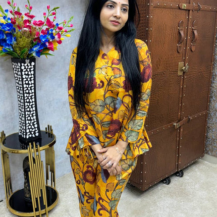 Hand Painted Kalamkari co-ord set