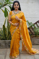 Tussar Silk with Cut work Embroidery