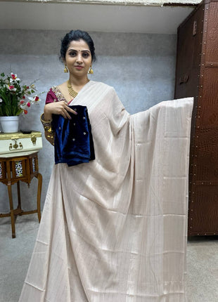 Saree Blouse Combo (Designer Saree With Velvet Blouse)