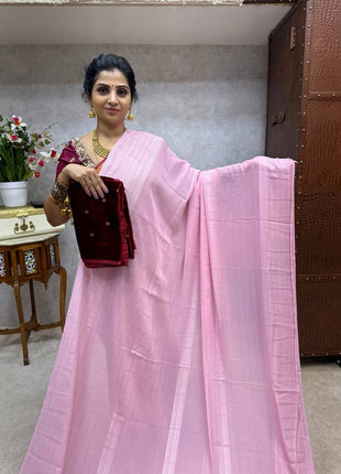 Saree Blouse Combo (Designer Saree With Velvet Blouse)