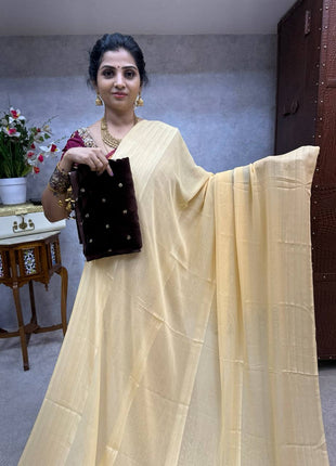 Saree Blouse Combo (Designer Saree With Velvet Blouse)