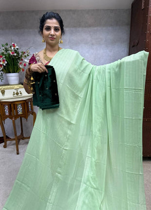 Saree Blouse Combo (Designer Saree With Velvet Blouse)