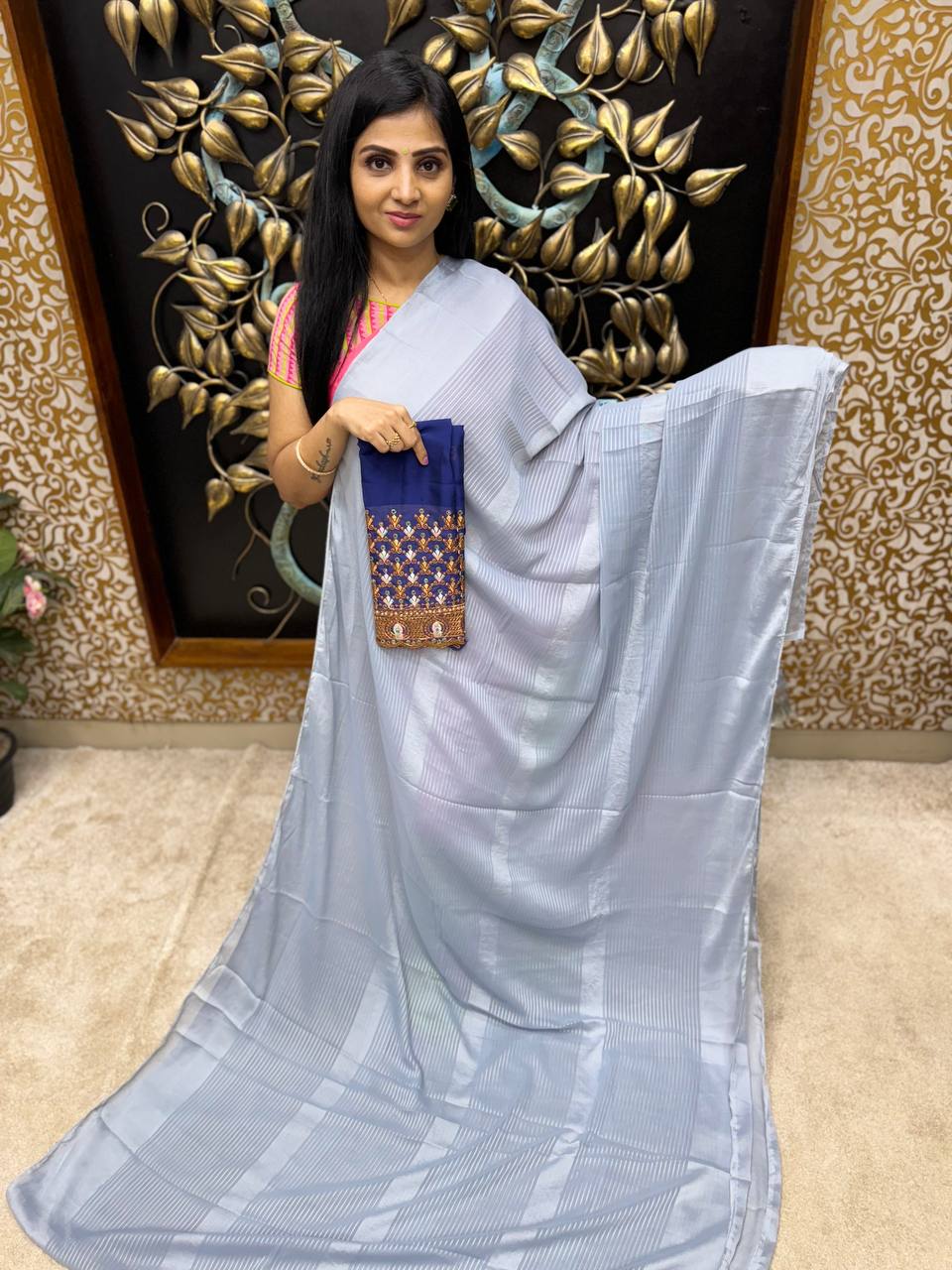 MaBelle Cotton Saree Combo with 06 Pieces MultiColor Nail Polishes ,-01  Set/Saree length 5.5 meters, Blouse length 0.8 meters/Saree Fabric:  Cotton/Pattern: Tample/Work : Jacquard Price in India - Buy MaBelle Cotton  Saree Combo with 06 Pieces ...