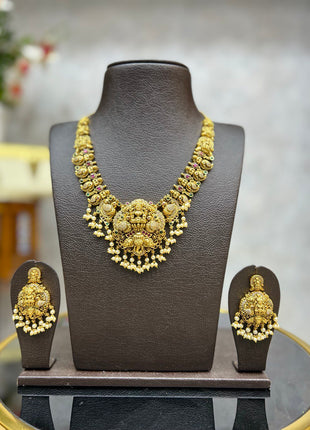 Antique Lakshmi - Elephant Short Necklace Set