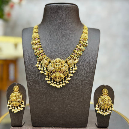 Antique Lakshmi - Elephant Short Necklace Set