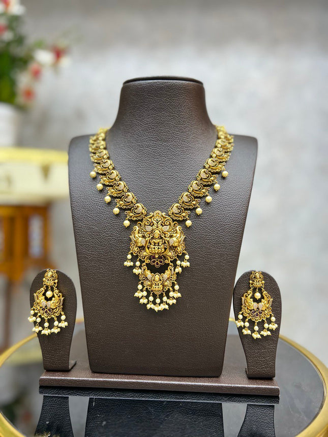 Antique Lakshmi Devi Long Necklace Set