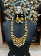 Lakshmi With Peacock Matte Finish Long Haram Set