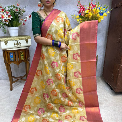 Semi Raw Silk Sarees