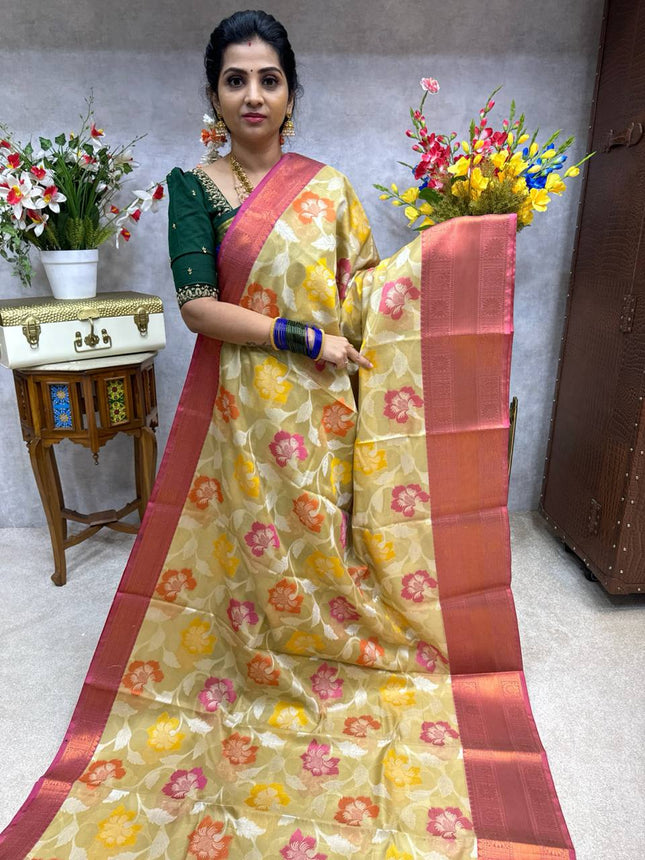 Semi Raw Silk Sarees