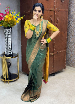 Antique Lakshmi Peacock Long Haram Set - Temple Jewellery