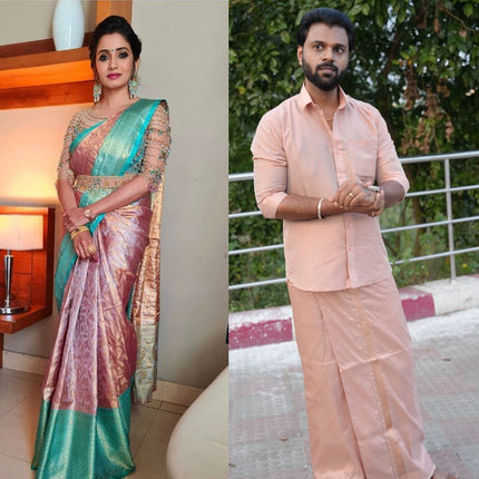 Couple Combo Collection ( Shirt + Dhoti + Saree)