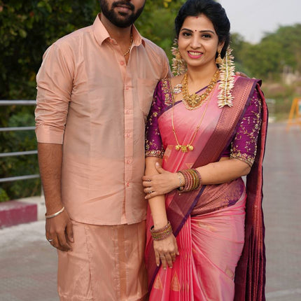 Couple Combo Collection ( Shirt + Dhoti + Saree)