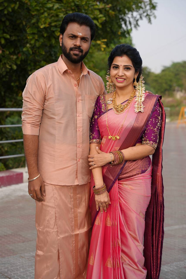 Couple Combo Collection ( Shirt + Dhoti + Saree)