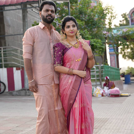 Couple Combo Collection ( Shirt + Dhoti + Saree)